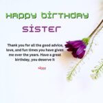 Happy Birthday Sister Wishes with Flower Image